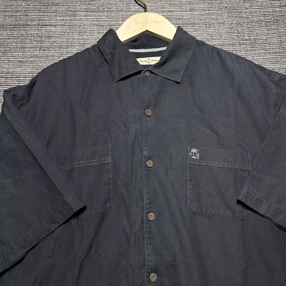 Tommy Bahama Other - Tommy Bahama Shirt Men's XL Black Silk Camp Short Sleeve Button Up Hawaiian